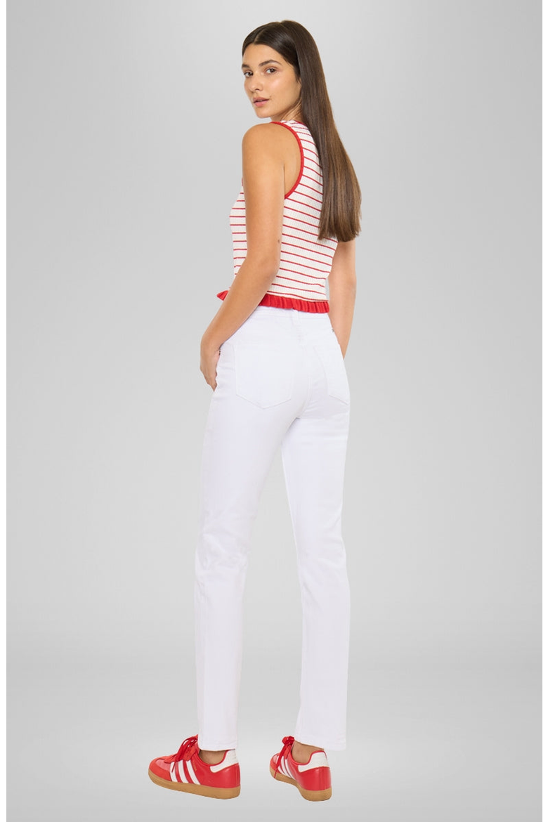 Piper Essentials High Rise Slim Straight Leg Jeans, Alternate, color, White