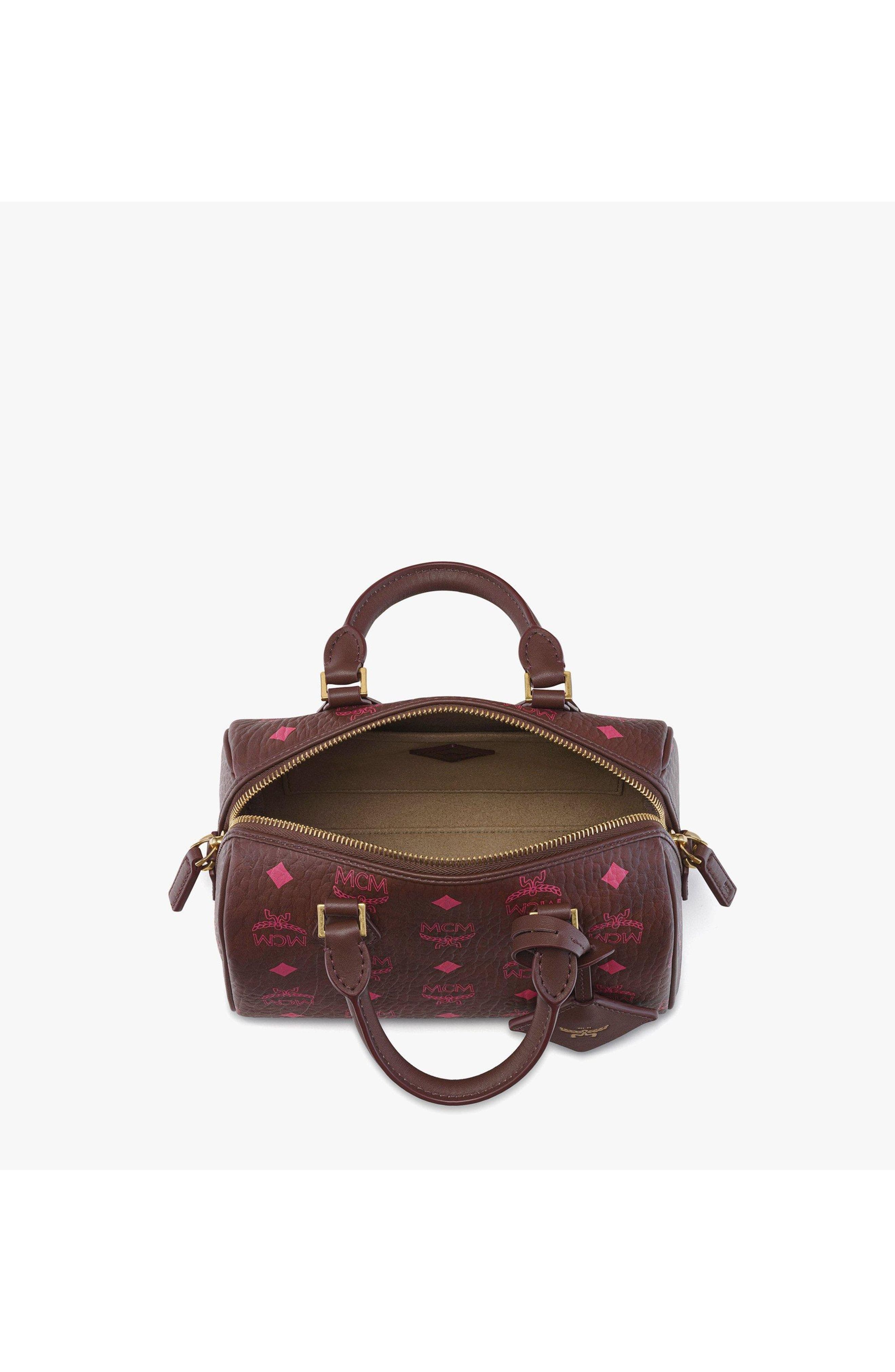 MCM Ella Boston Bag in Maxi Visetos, Alternate, color, Cinnamon