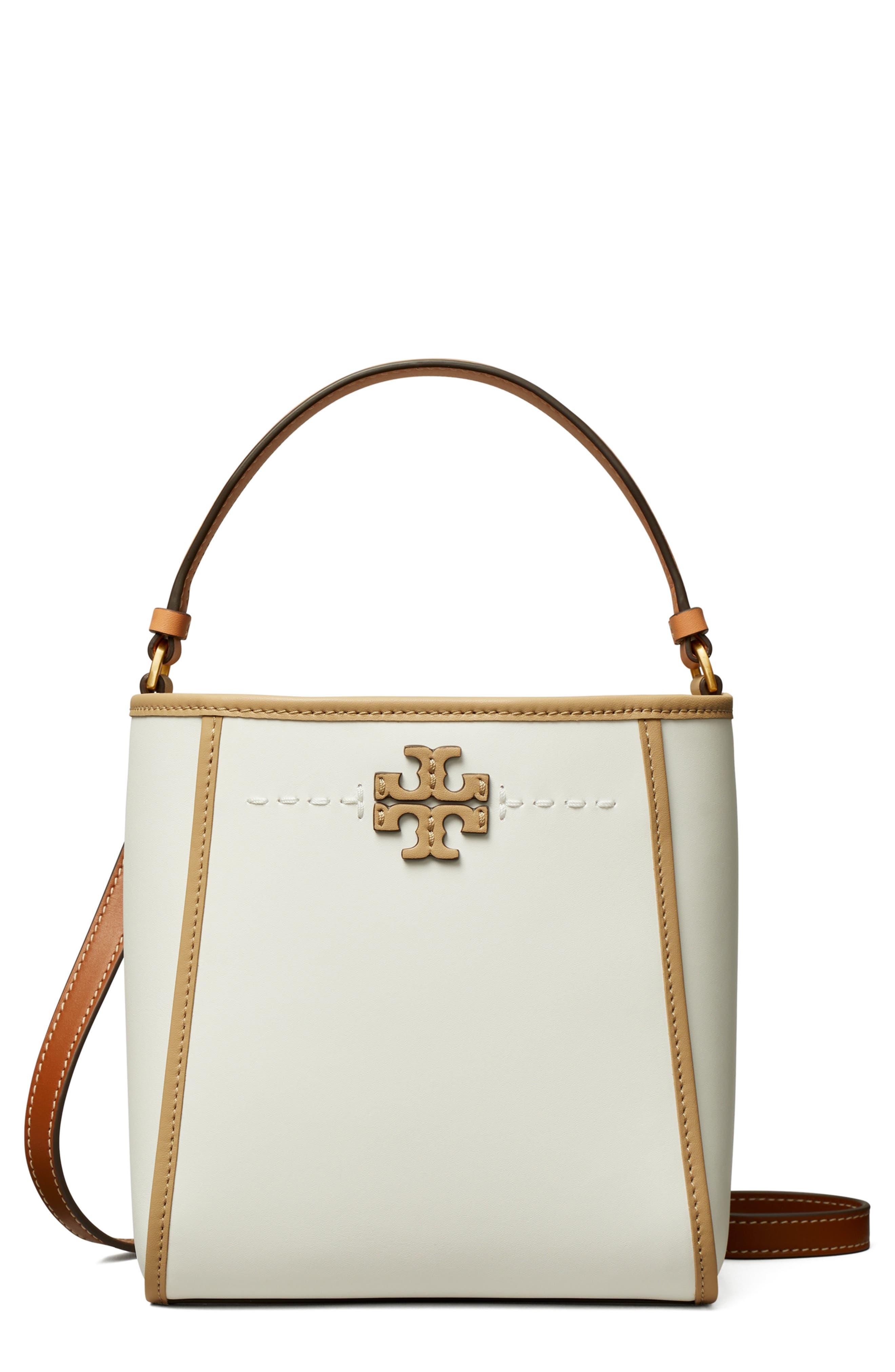 Tory Burch Small McGraw Leather Bucket Bag, Main, color, 