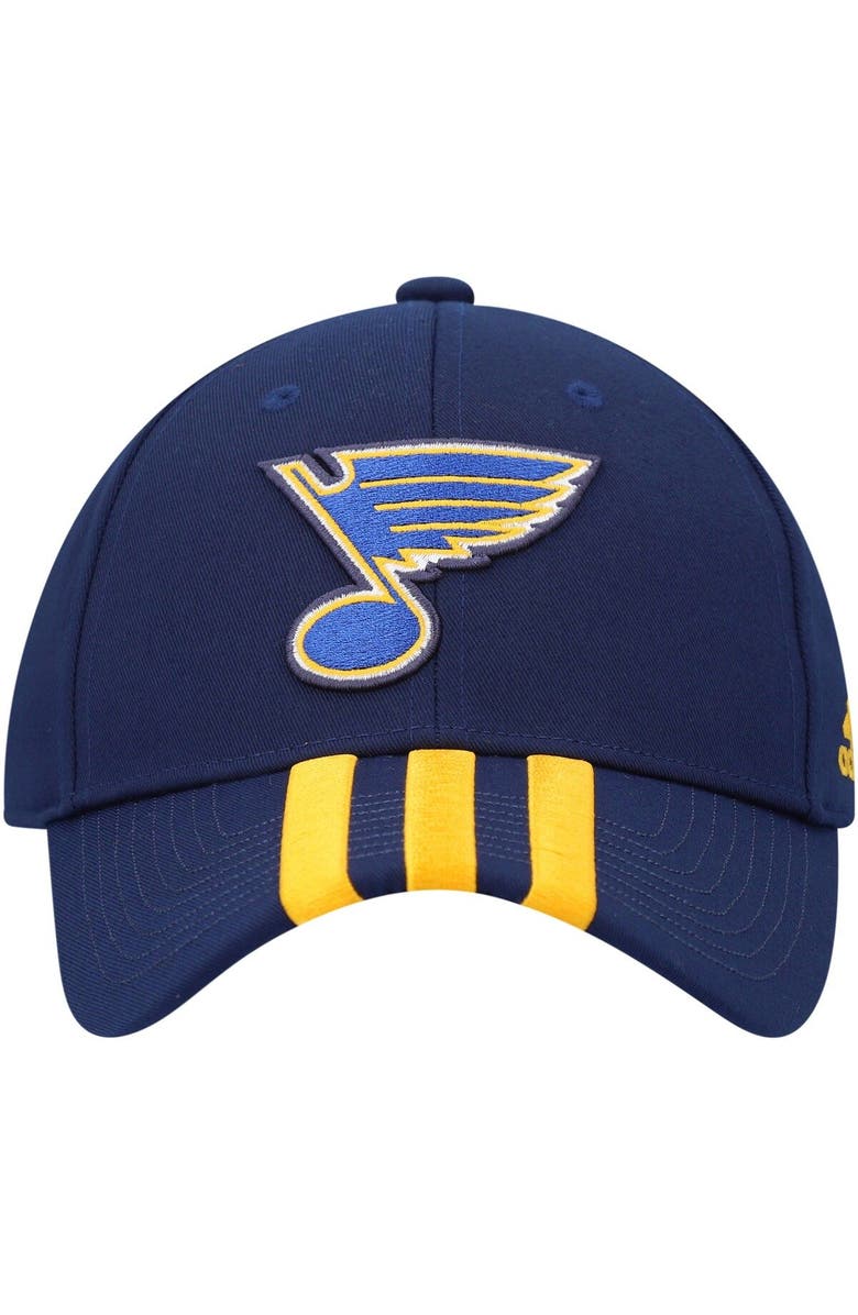 adidas Men's adidas Navy St. Louis Blues Locker Room Primegreen Three Stripe Adjustable Hat, Alternate, color, Navy