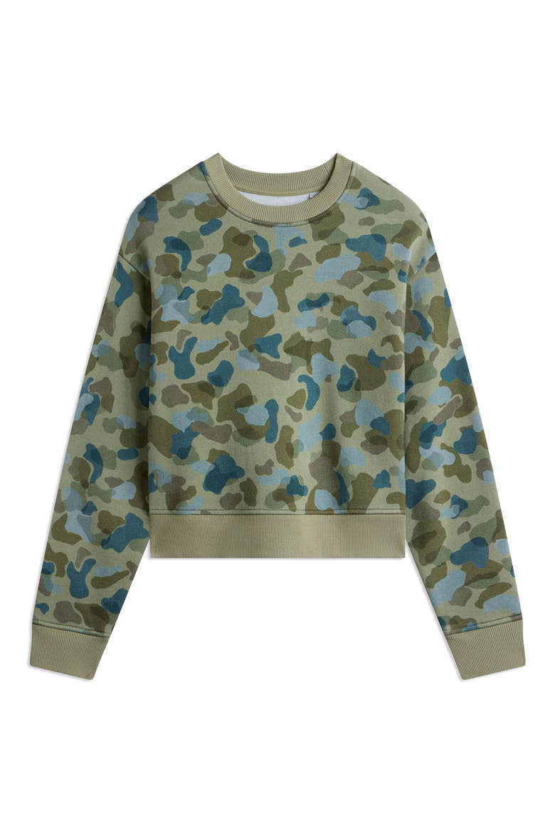 Northcoast Sweatshirt, Alternate, color, WATERCOLOR CAMO OIL GREEN