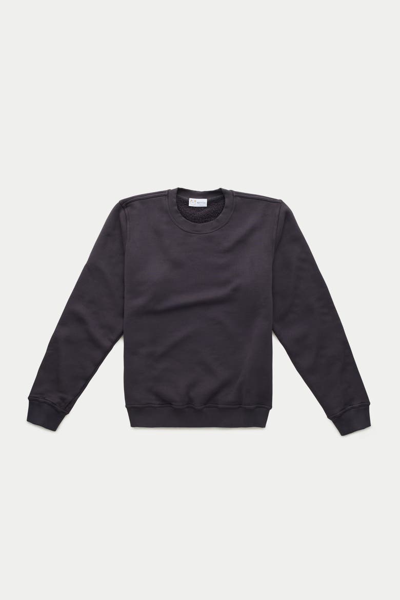 Cotton Fitted Crewneck Sweatshirt, Main, color, Chocolate Tort