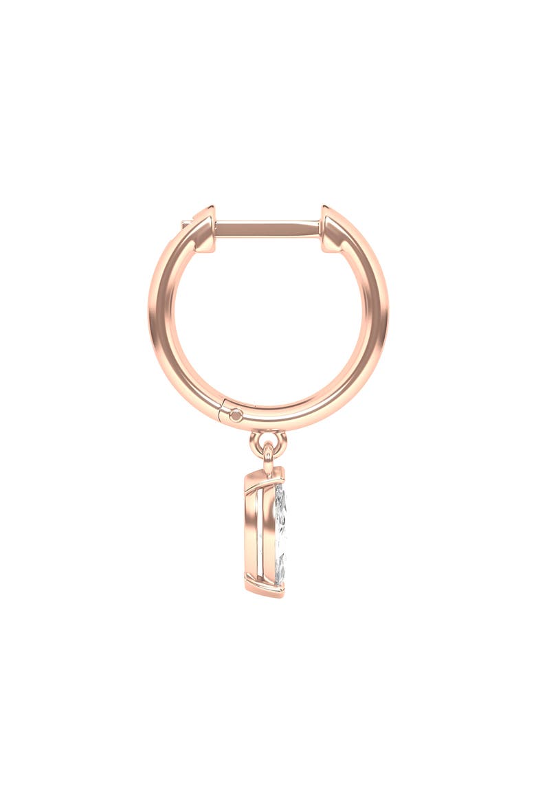 Lab Created Diamond Drop Huggie Hoop Earrings, Alternate, color, 18K ROSE GOLD