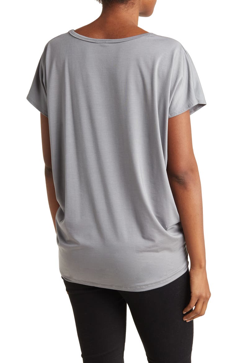Cap Sleeve Dolman Tee, Alternate, color, CHARCOAL PRINT 1