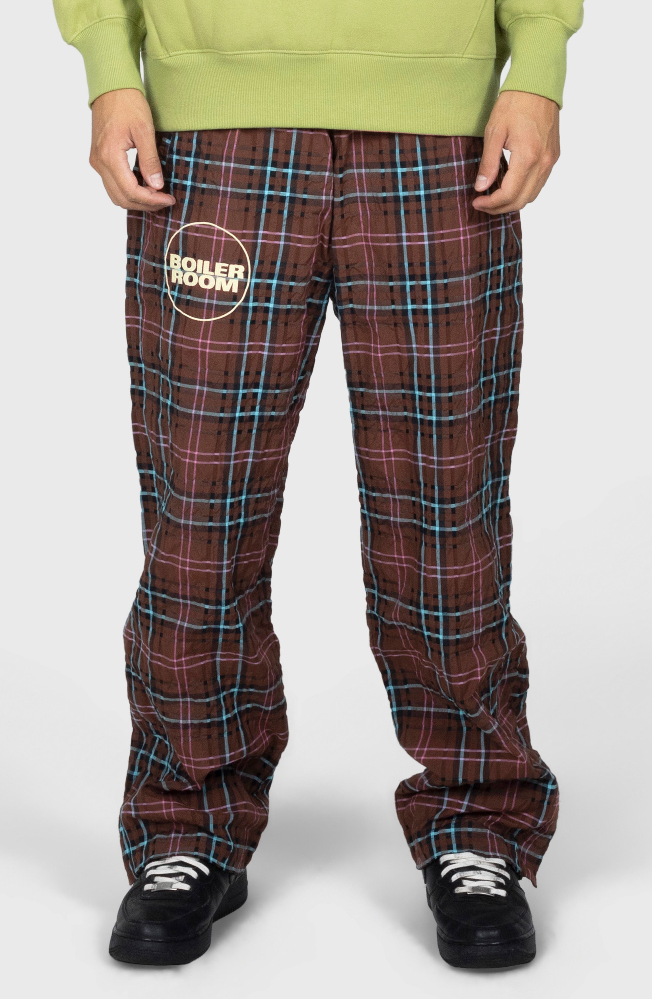 PLEASURES x Boiler Room Practice Plaid Track Pants