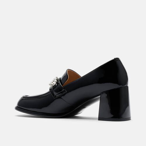 Marc Nolan Margot Patent Leather Penny Loafer Block Pumps In Black
