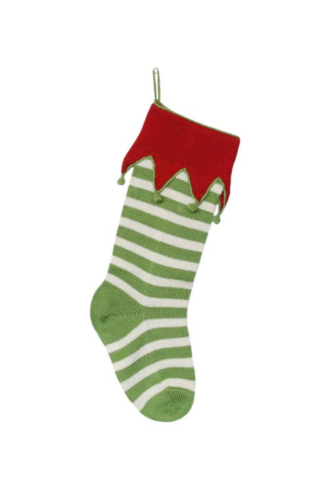 Elf-Cuff Striped Stocking