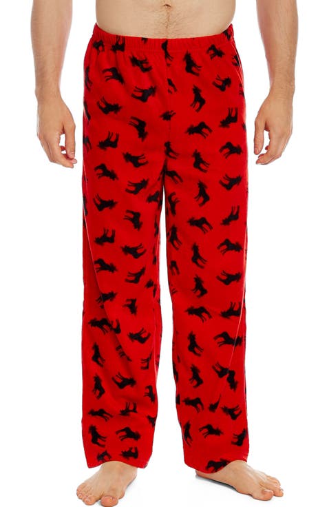 Men's Fleece Printed Holiday Pajama Pants