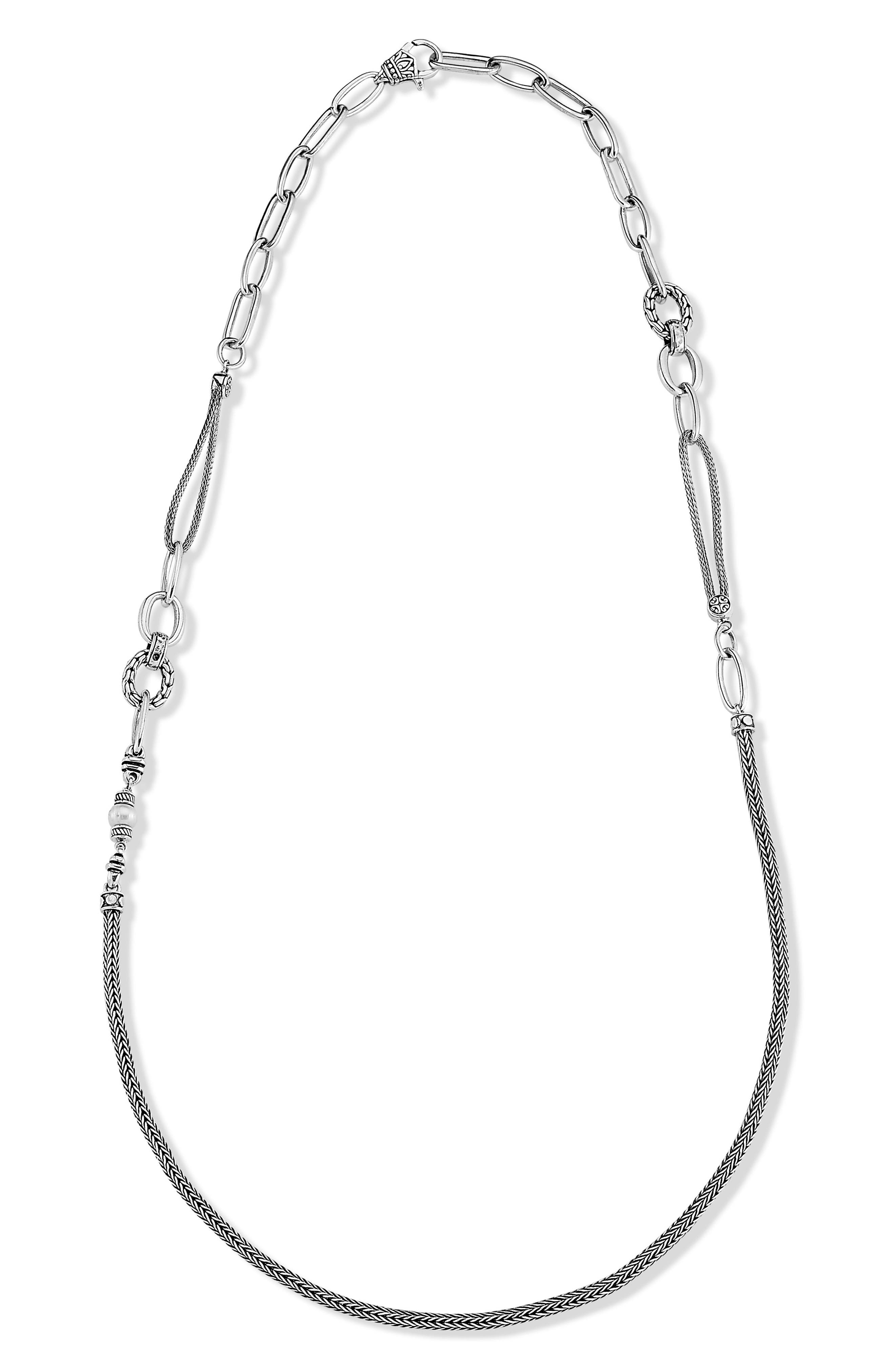SAMUEL B. Sterling Silver Mixed Chain Link Necklace