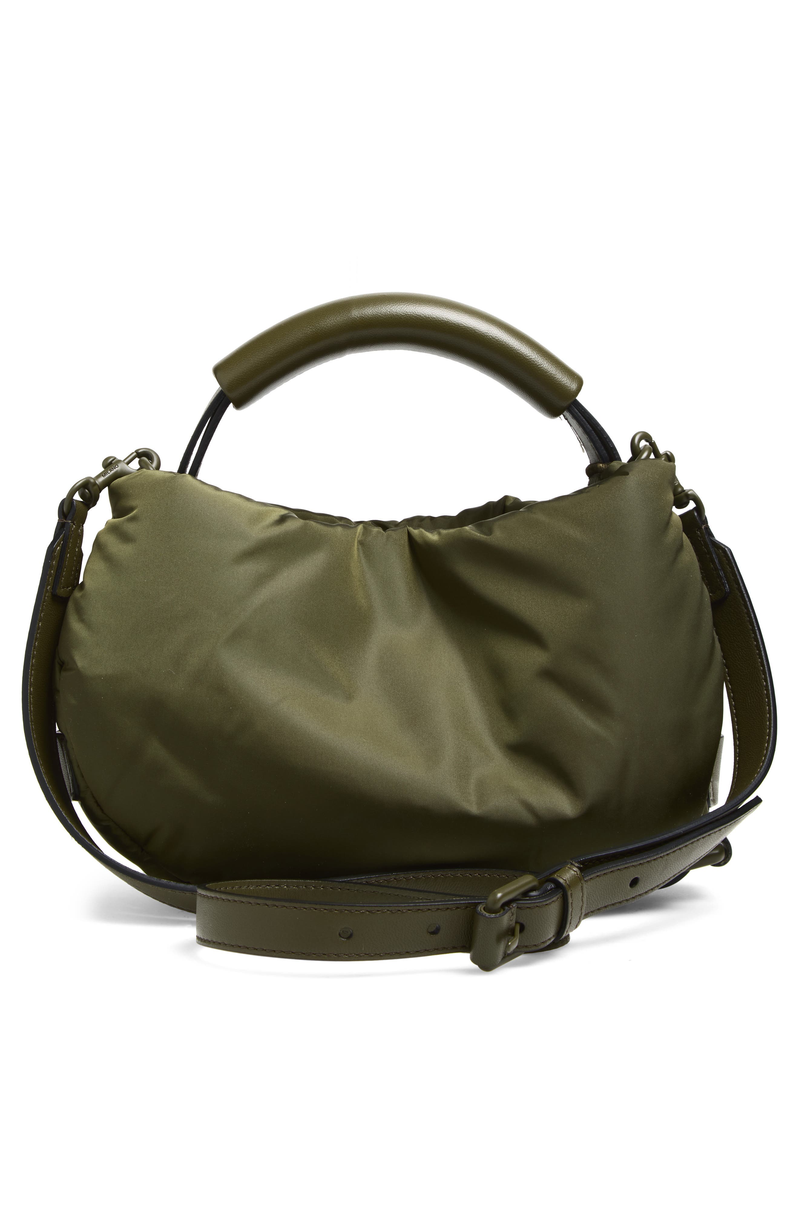 Moschino Handle Me Nylon Shoulder Bag, Alternate, color, Military Green 85B On2