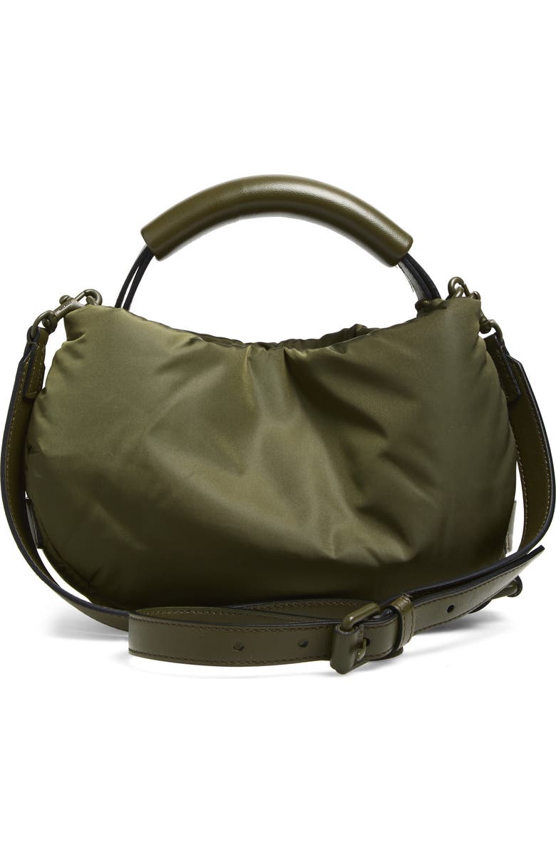 Moschino Handle Me Nylon Shoulder Bag, Alternate, color, Military Green 85B On2