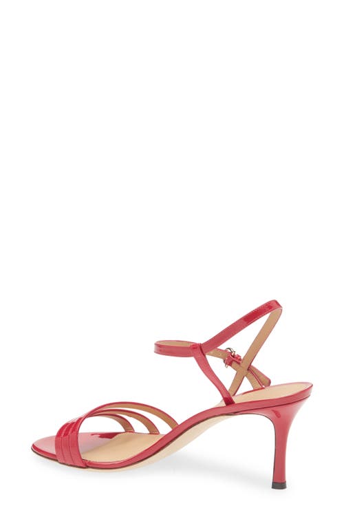 Ferragamo Patent Strappy Sandal In Red