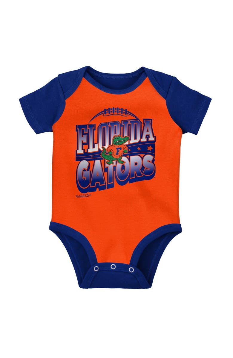 Mitchell & Ness Infant Mitchell & Ness Royal/Orange Florida Gators 3-Pack Bodysuit, Bib and Bootie Set, Alternate, color, Royal