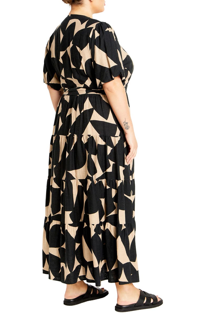 City Chic Lexi Print Faux Wrap Maxi Dress, Alternate, color, Print