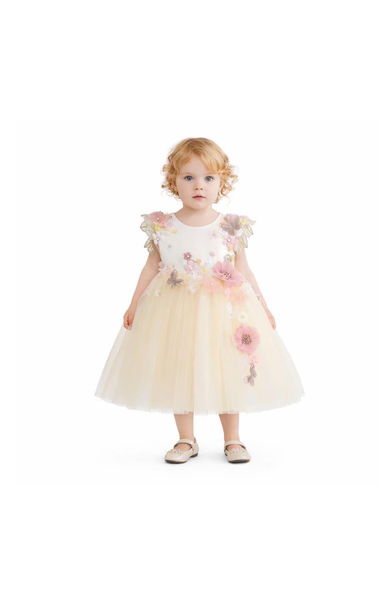 Tulleen Rosslyn Tulle Bow Dress, Main, color, Cream