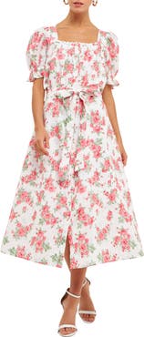 Endless Rose Floral Linen & Cotton Shirtdress