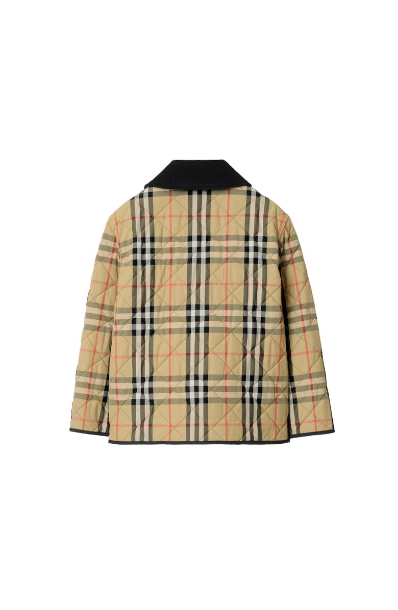 Burberry Check Quilted Nylon Barn Jacket, Alternate, color, Sand Beige