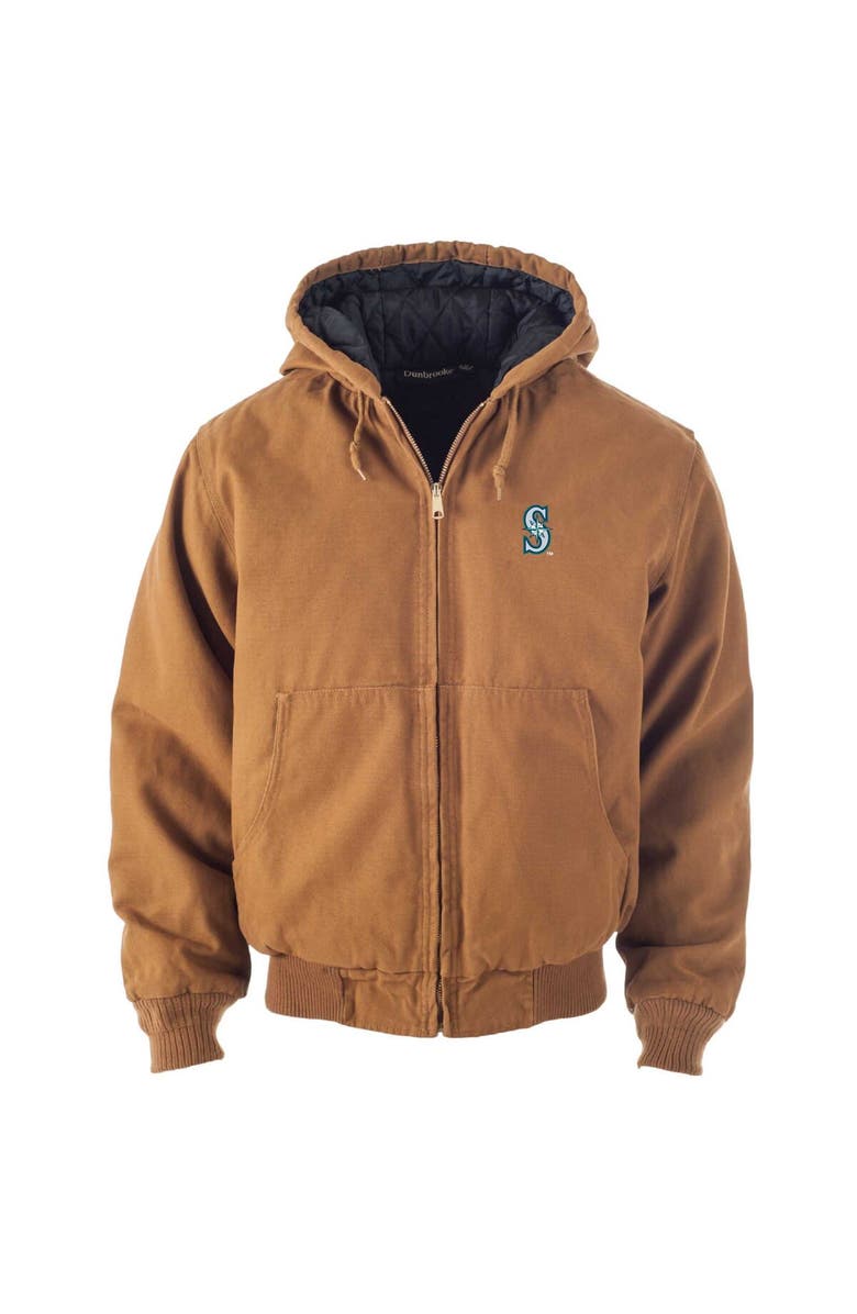 DUNBROOKE Men's Dunbrooke Brown Seattle Mariners Dakota Work Full-Zip Hoodie Jacket, Alternate, color, 