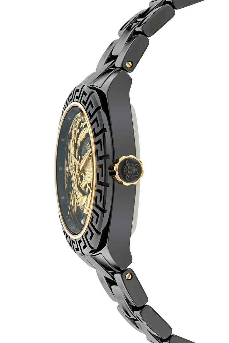 DV One 20th Anniversary Diamond Automatic Ceramic Bracelet Watch, 40mm, Alternate, color, BLACK CERAMIC