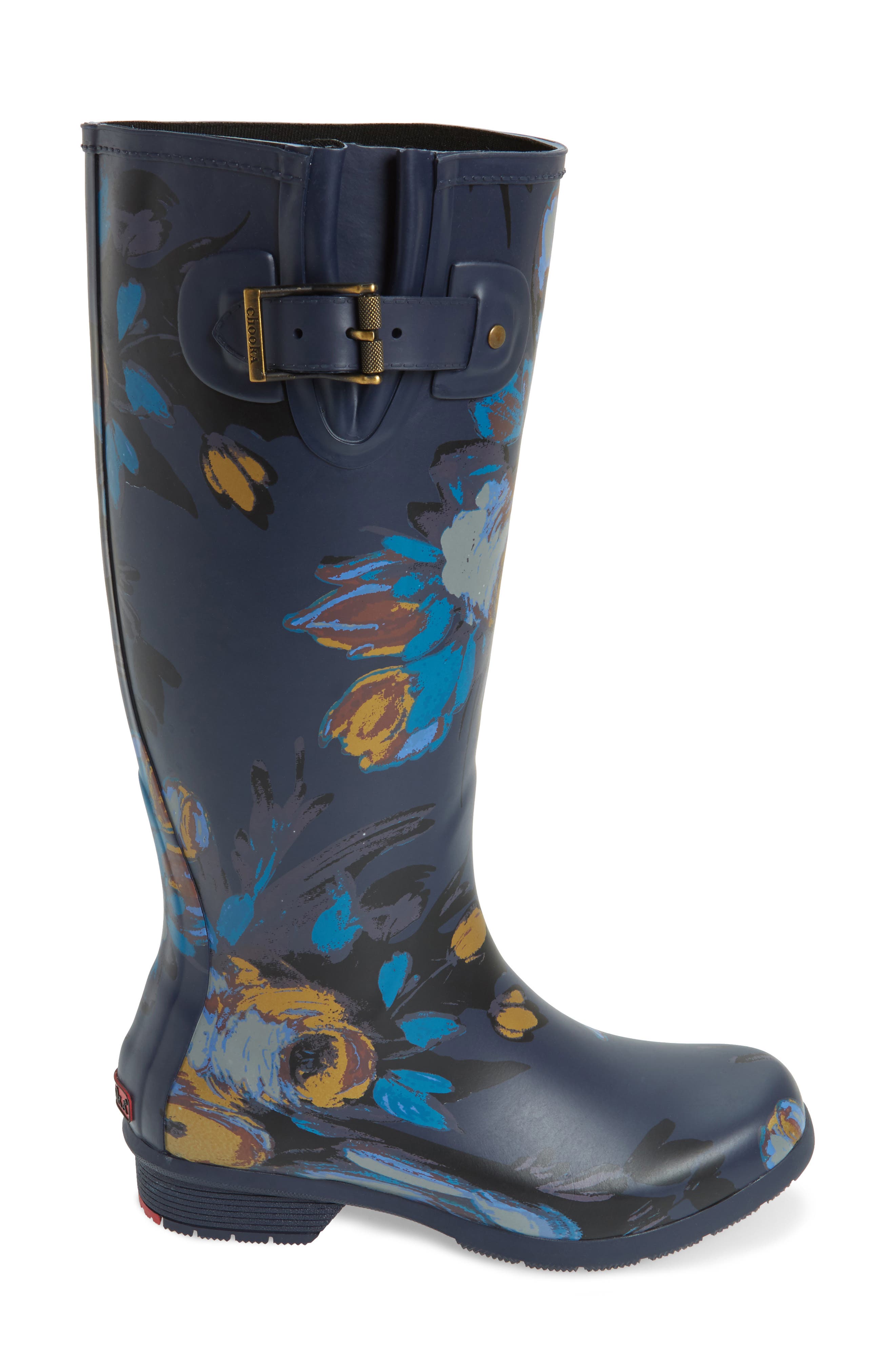 Chooka Nina Floral Mid Calf Rain Boot, Alternate, color, 
