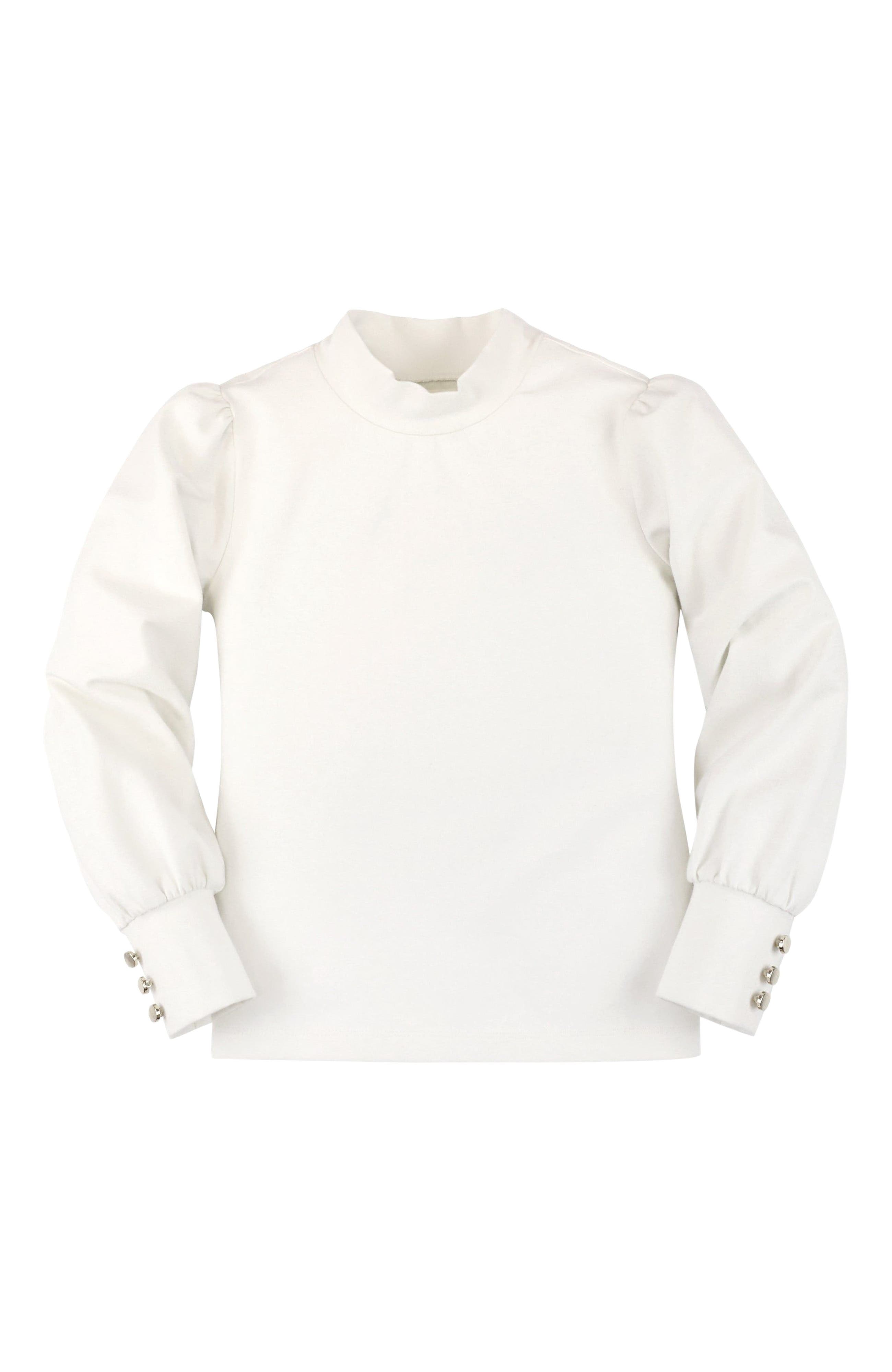 selected Soft White Mock Neck