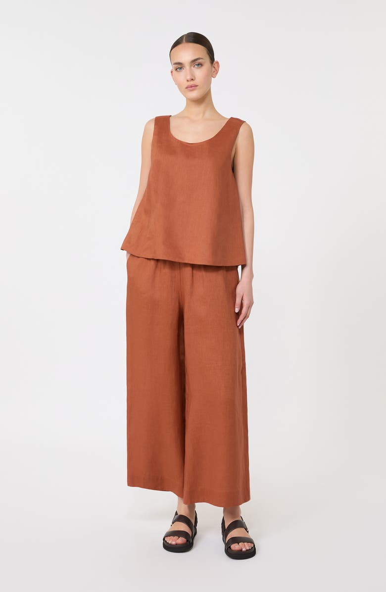 MM by Max Mara Dorico Linen Canvas Top, Alternate, color, Rust