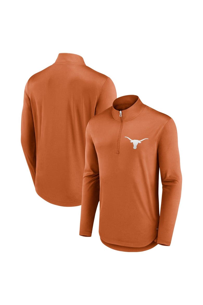Men's Fanatics Branded Texas Orange Texas Longhorns Tough Minded Quarter-Zip Top, Main, color, Burnt Orange