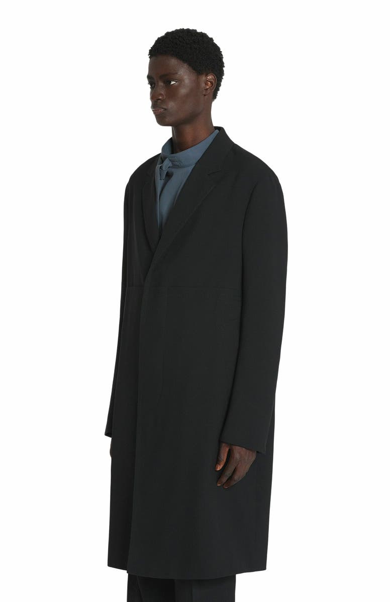 Lanvin Wool Coat, Alternate, color, Black