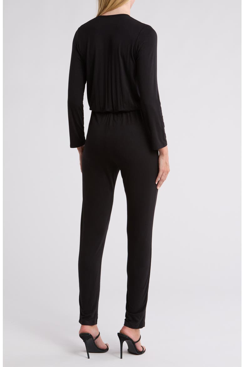 Long Sleeve Tie Waist Jumpsuit, Alternate, color, BLACK