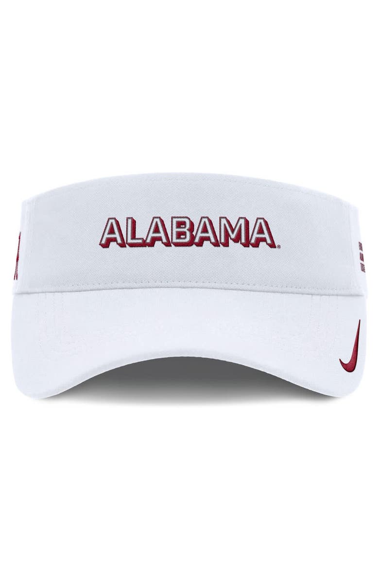 Nike Men's Nike White Alabama Crimson Tide 2025 On-Field Gameday Performance Ace Adjustable Visor, Alternate, color,