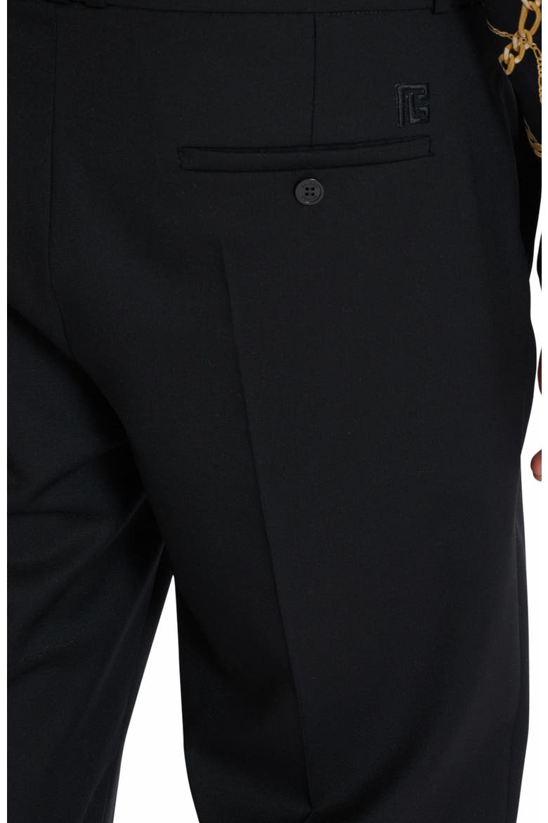 Straight-Leg Tailored Wool Trousers, Alternate, color, Black