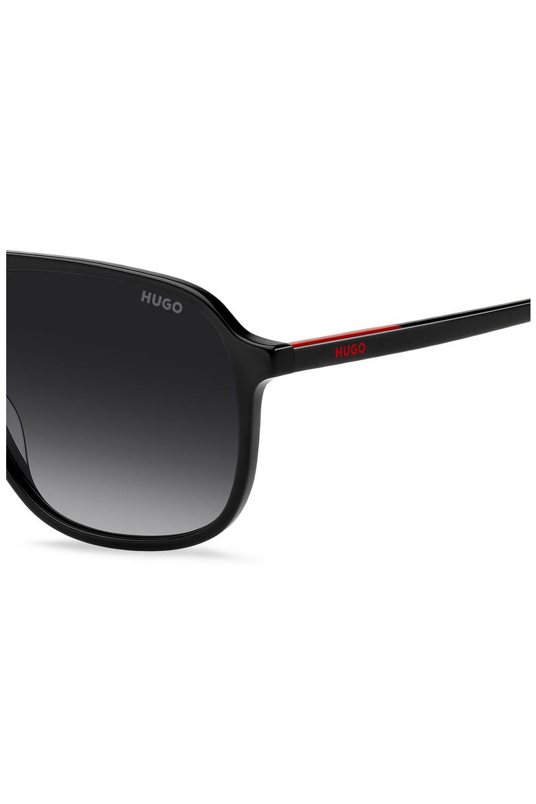 58mm Square Sunglasses, Alternate, color, BLACK/ DARK GREY SF