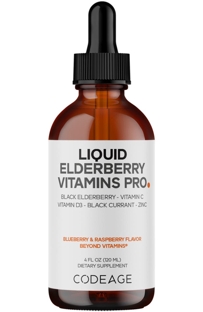 Codeage Black Elderberry Syrup Supplement for Kids 
Adults, Main, color, White