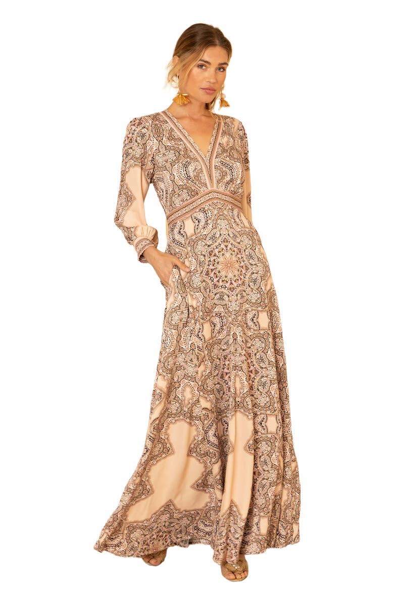 Hale Bob Belen Satin Maxi Dress, Alternate, color, 