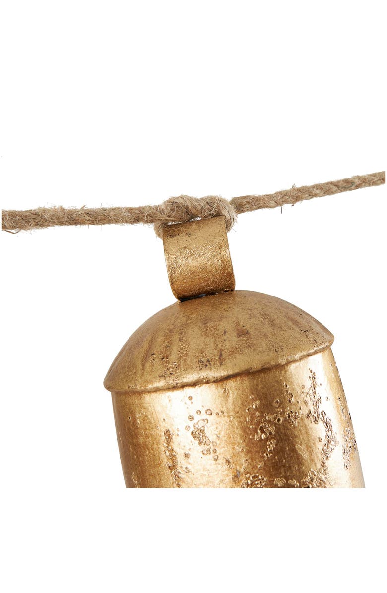 WILLOW ROW Bohemian Metal Cow Bell Garland, Alternate, color, Gold