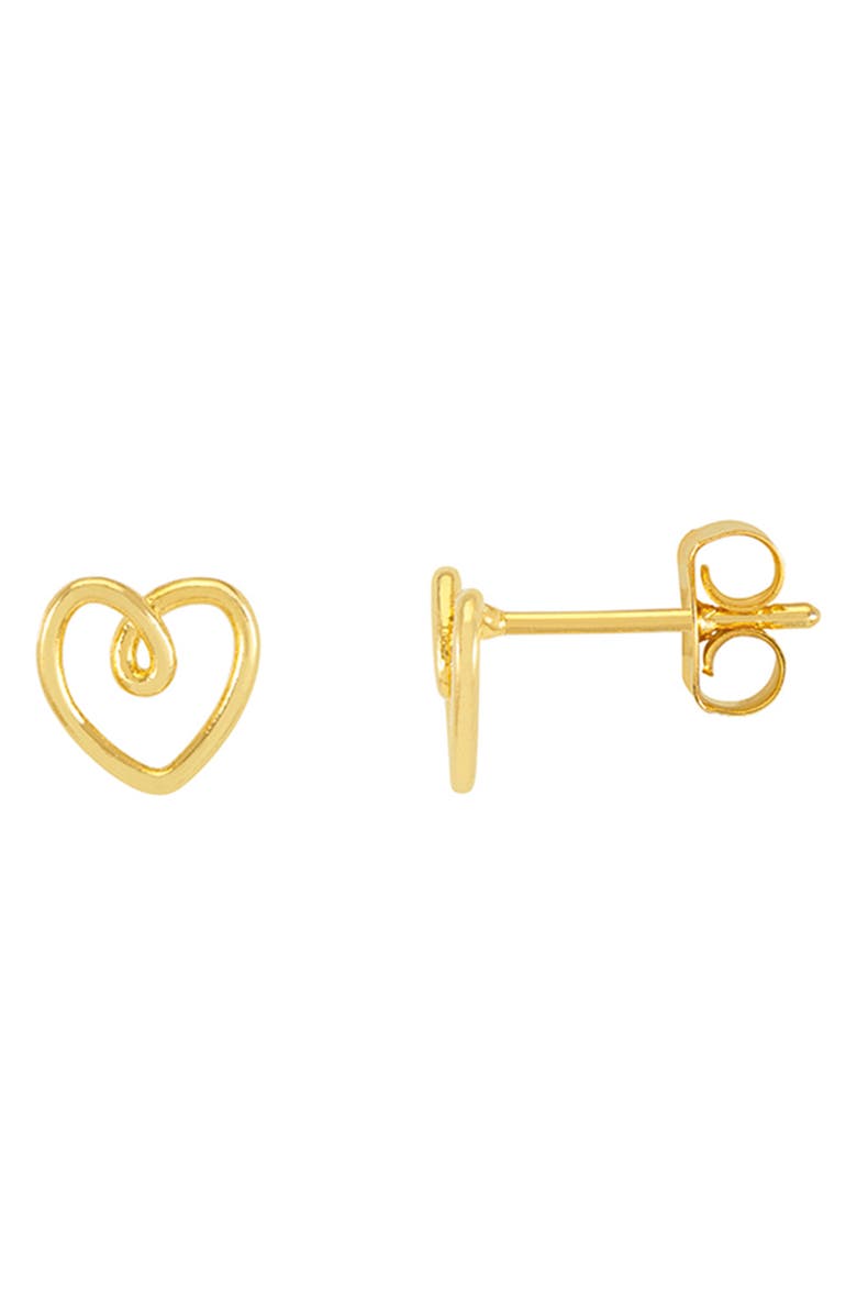 Estella Bartlett Heart Wire Stud Earrings, Alternate, color, Gold