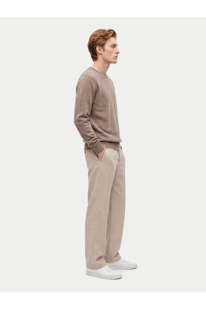 Cashmere Fine Crewneck Sweater, Alternate, color, taupe