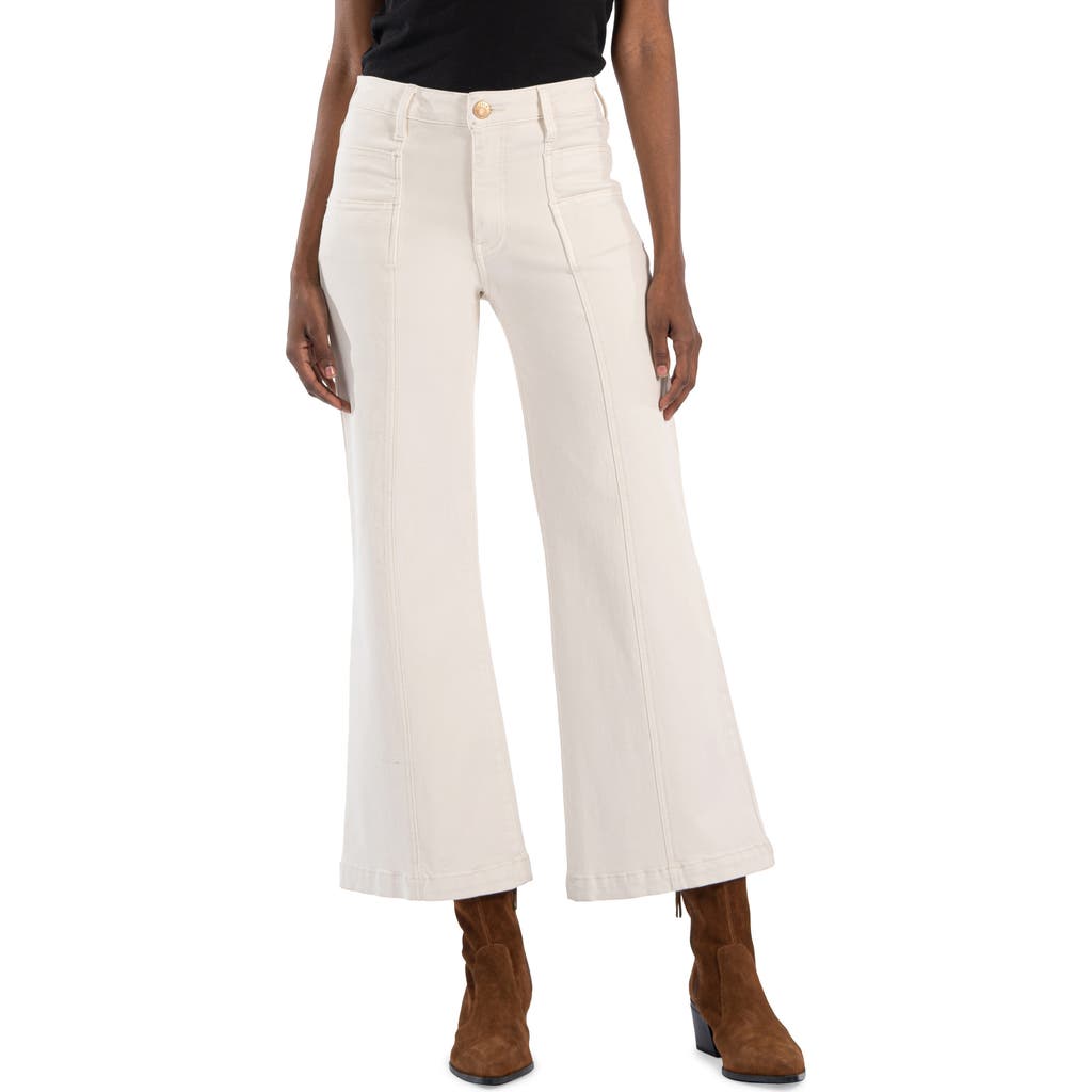 Kut From The Kloth Meg Seamed High Waist Ankle Flare Jeans In White