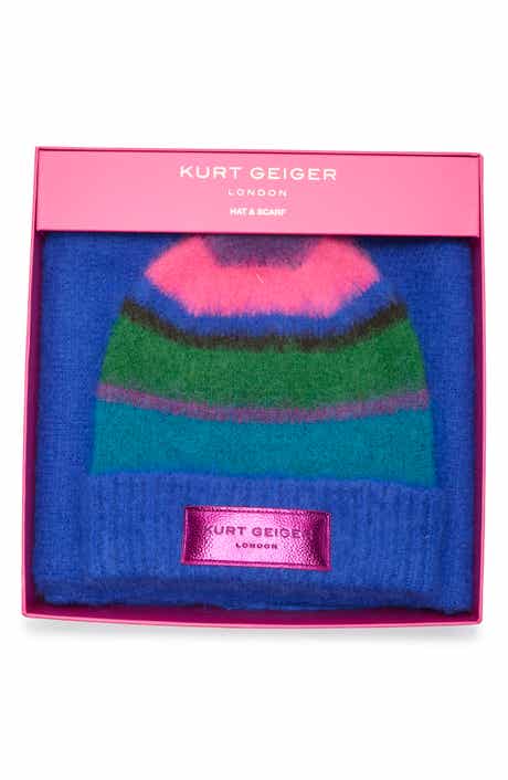 Fuzzy Striped Beanie & Scarf Set