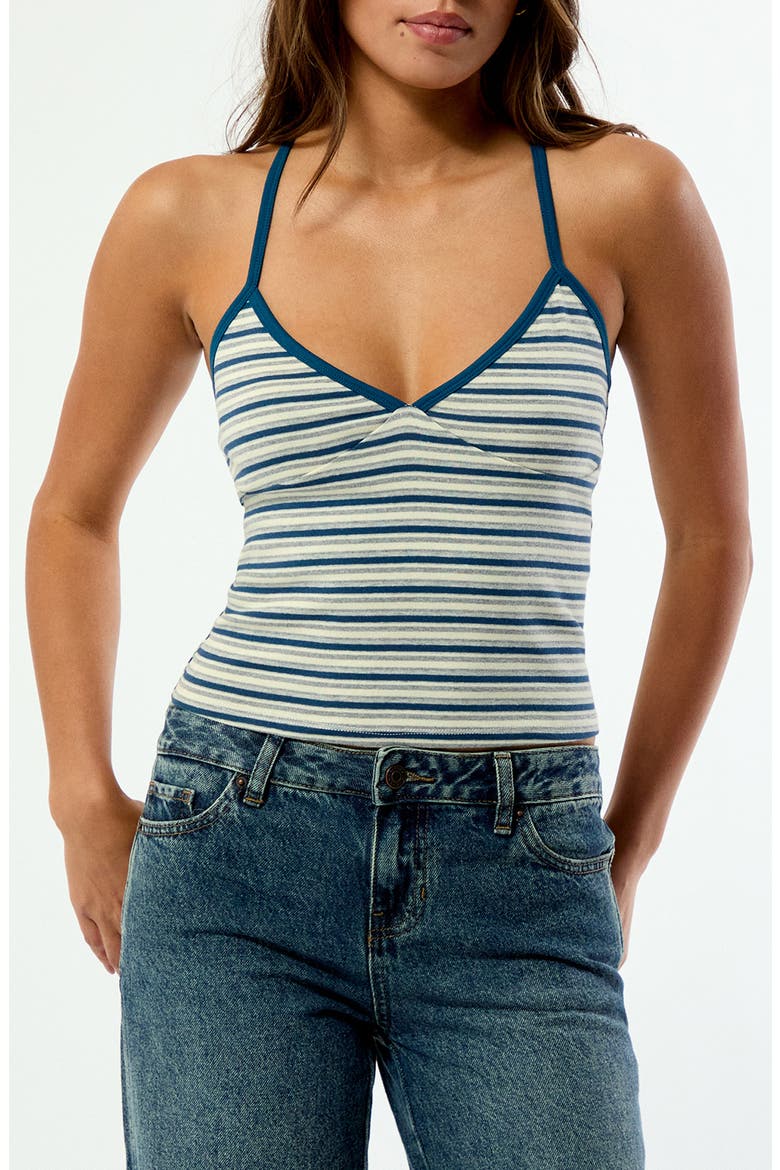 Elle Easy V-Neck Stripe Camisole, Main, color, BLUE