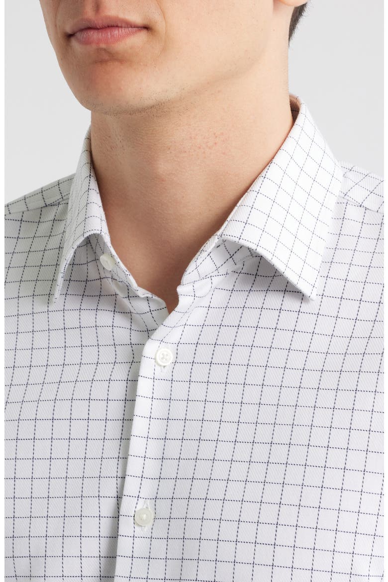 Hank Kent Slim Fit Check Stretch Cotton Dress Shirt, Alternate, color, OPEN WHITE