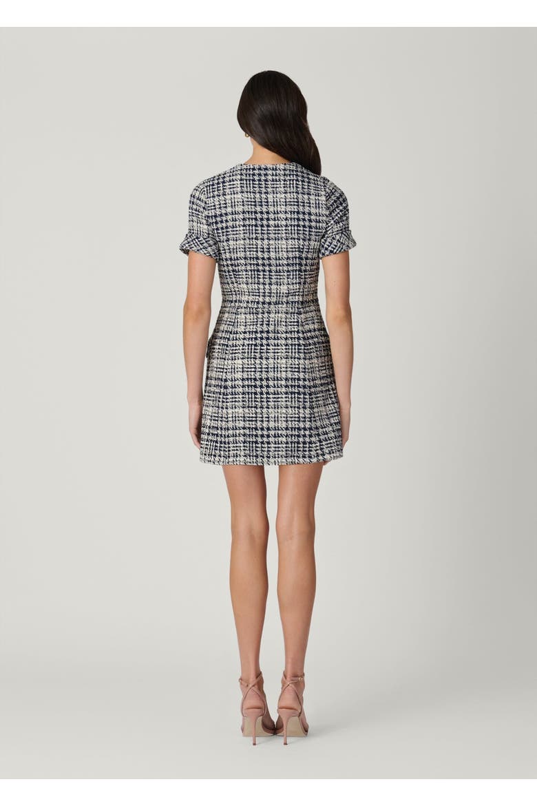 Haisley Houndstooth Tweed Dress, Alternate, color, Navy/Ivory