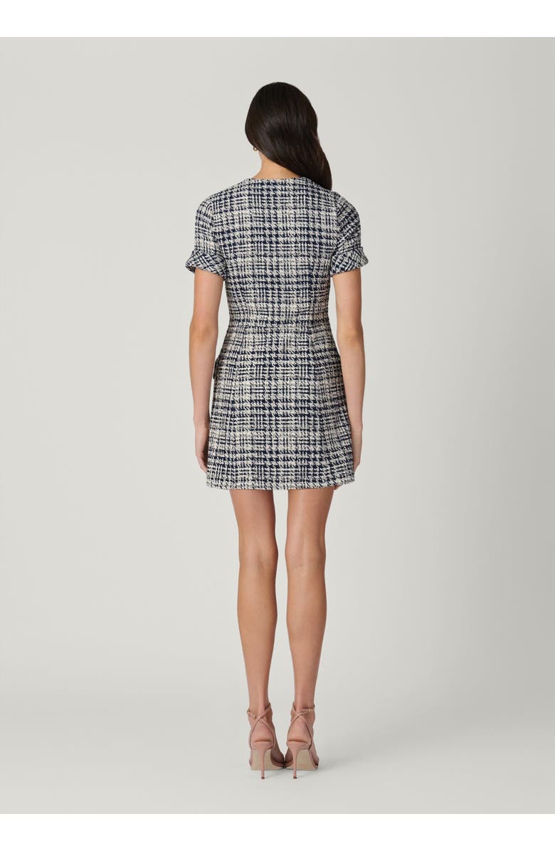 Shoshanna Haisley Houndstooth Tweed Dress, Alternate, color, Navy/Ivory