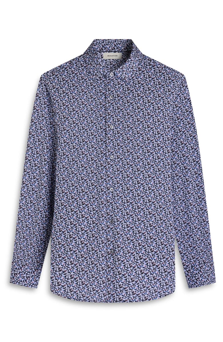 Bugatchi James OoohCotton<sup>®</sup> Geo Print Button-Up Shirt, Alternate, color, Zinc
