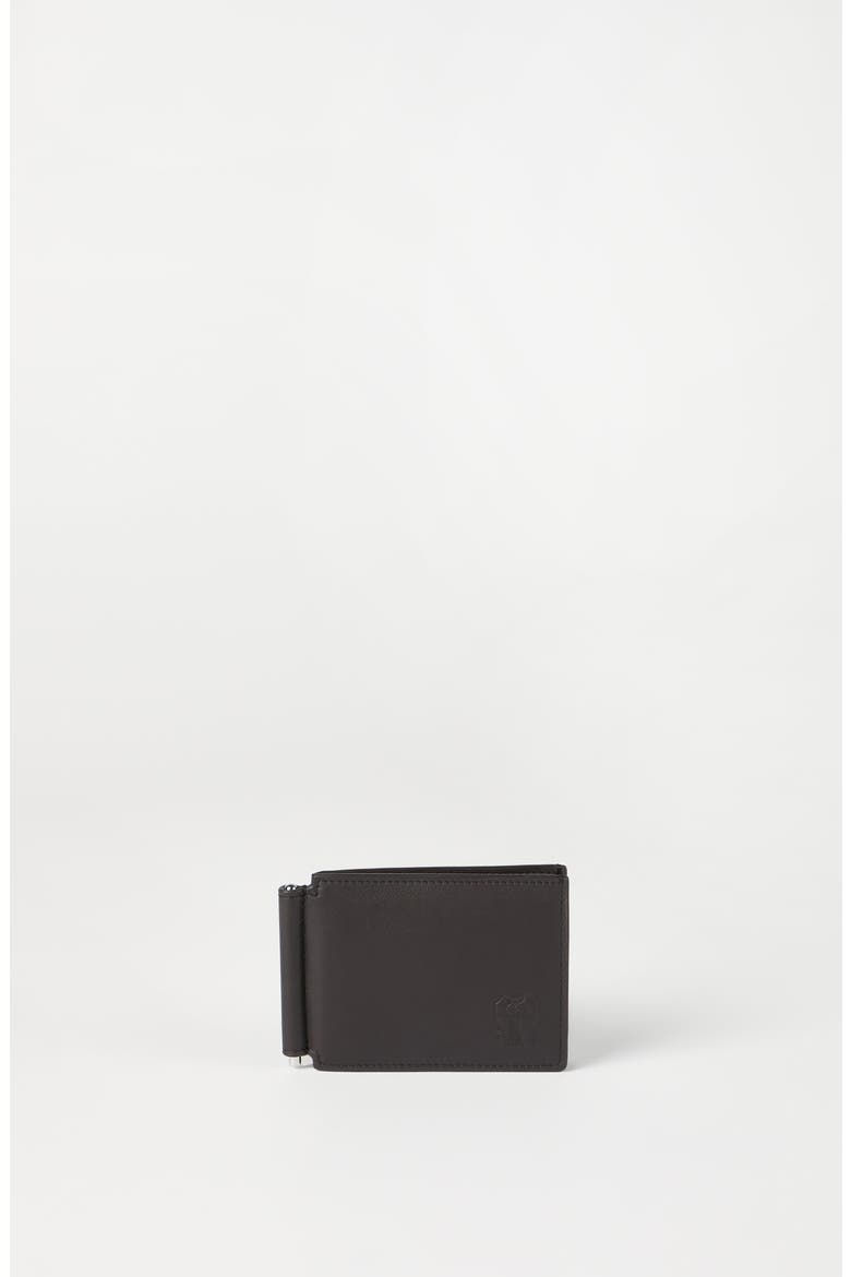 Calfskin money clip wallet, Alternate, color, Chocolate