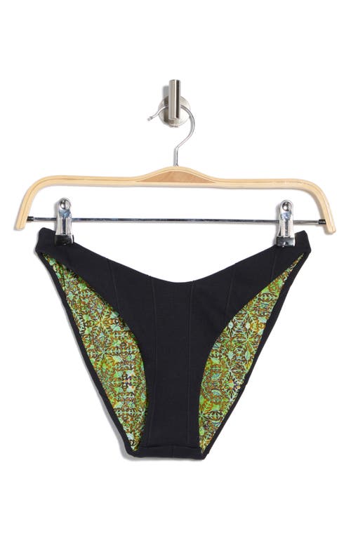 Maaji Splendour Reversible High Leg Bikini Bottoms In Black