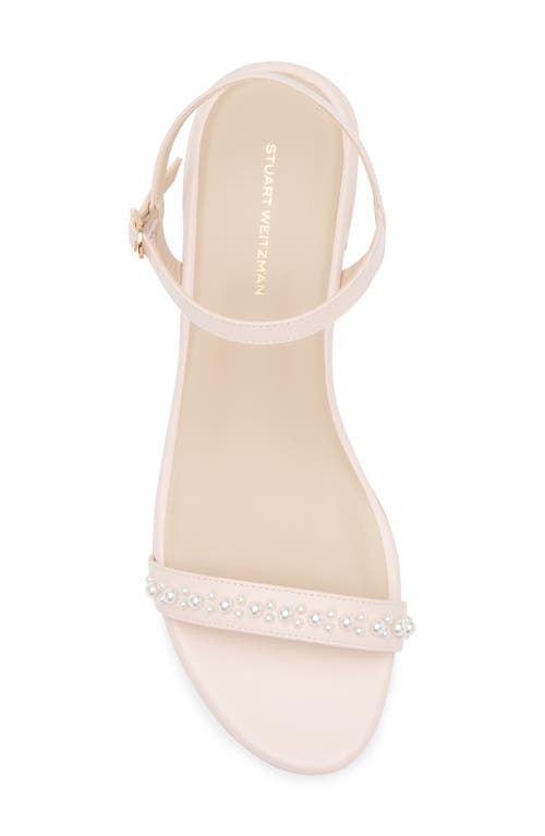 Stuart Weitzman Dancer Faux Pearl Sandal In Rosewater