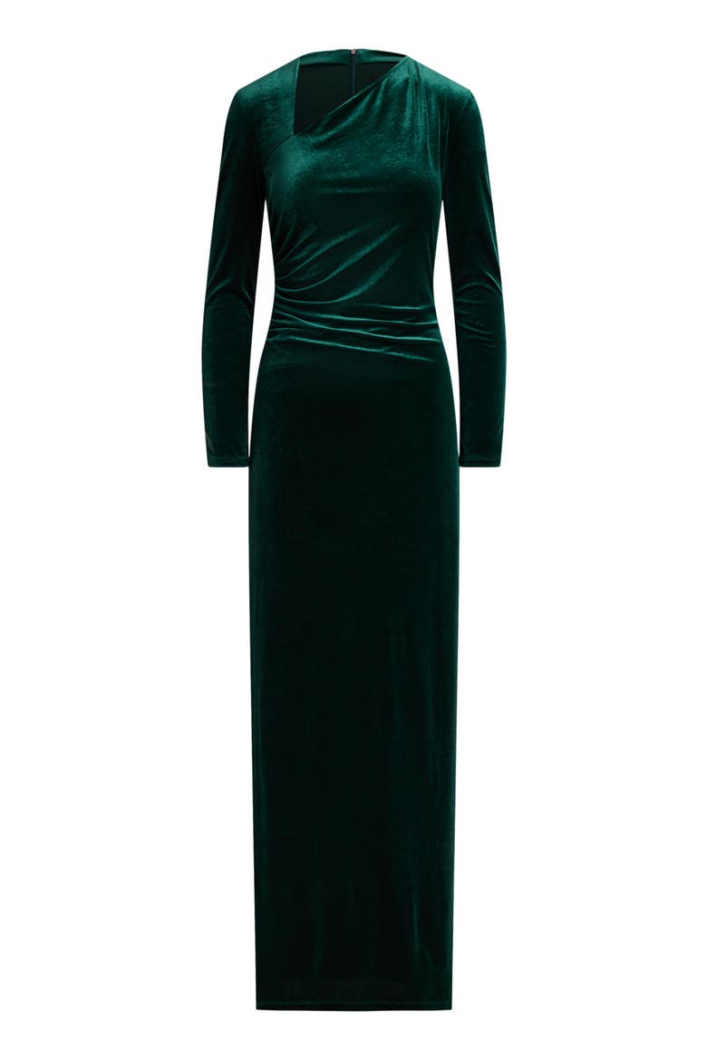 Luxe Velvet Cocktail Dress, Alternate, color, DARK EVERGREEN VELVET GREEN