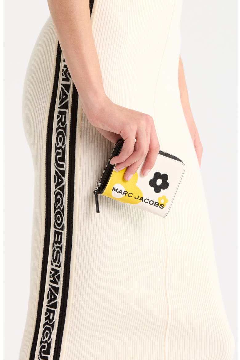 Daisy Print Bold Mini Compact Wallet, Alternate, color, BLACK MULTI