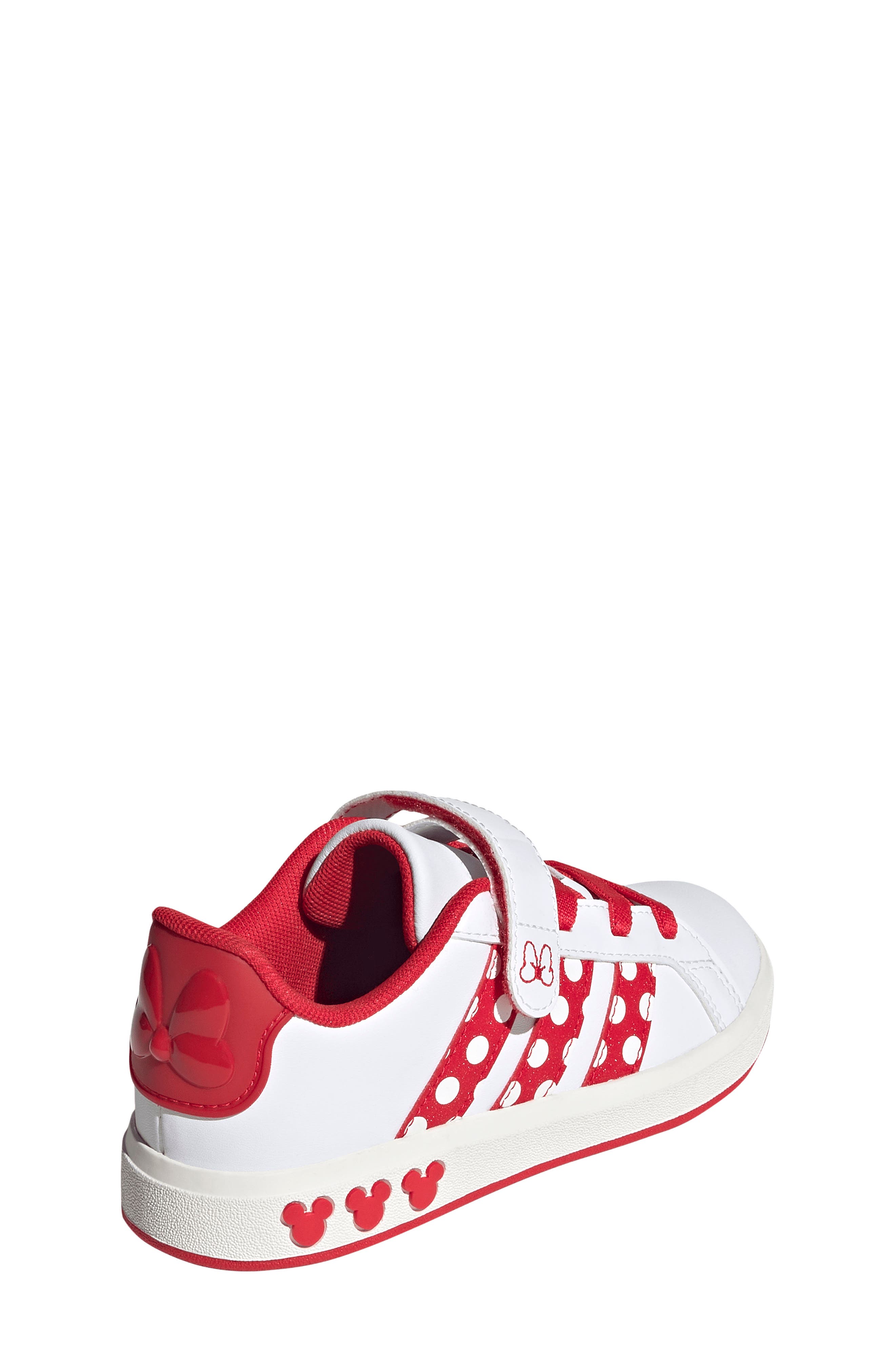 Kids' Grand Court Minnie Sneaker, Alternate, color, WHITE/ PURE RUBY/ OFF WHITE
